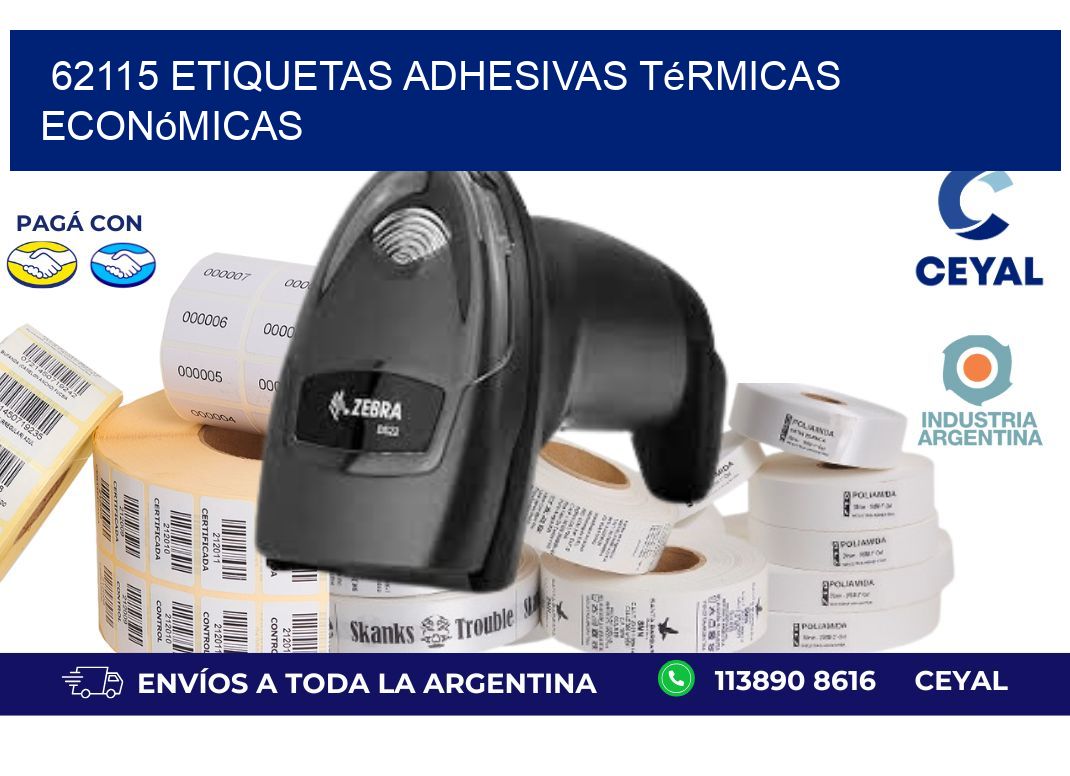 62115 etiquetas adhesivas térmicas económicas
