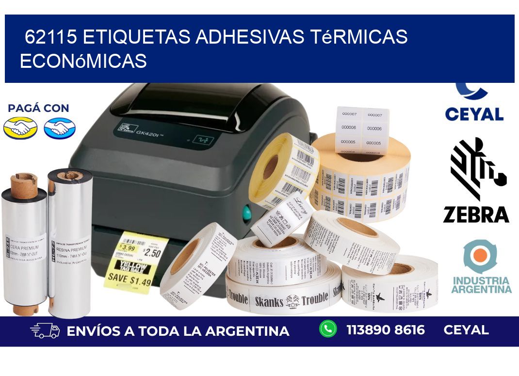 62115 etiquetas adhesivas térmicas económicas