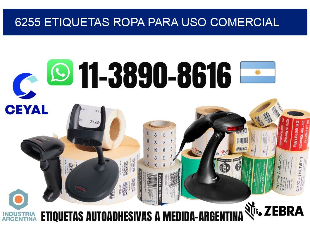 6255 Etiquetas ropa para uso comercial