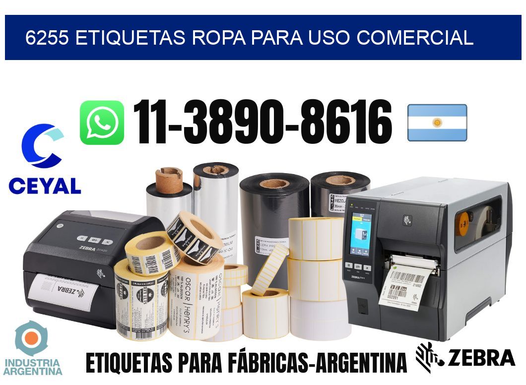6255 Etiquetas ropa para uso comercial