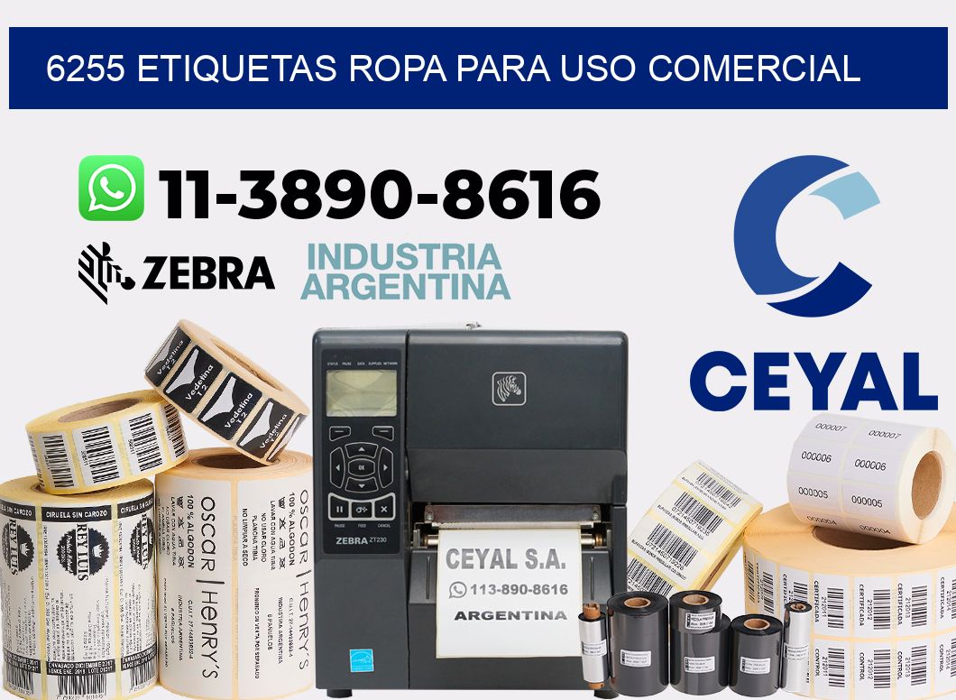 6255 Etiquetas ropa para uso comercial