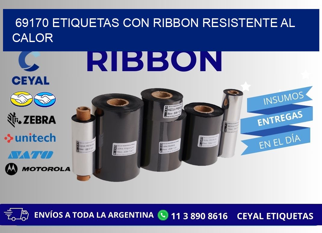 69170 etiquetas con ribbon resistente al calor