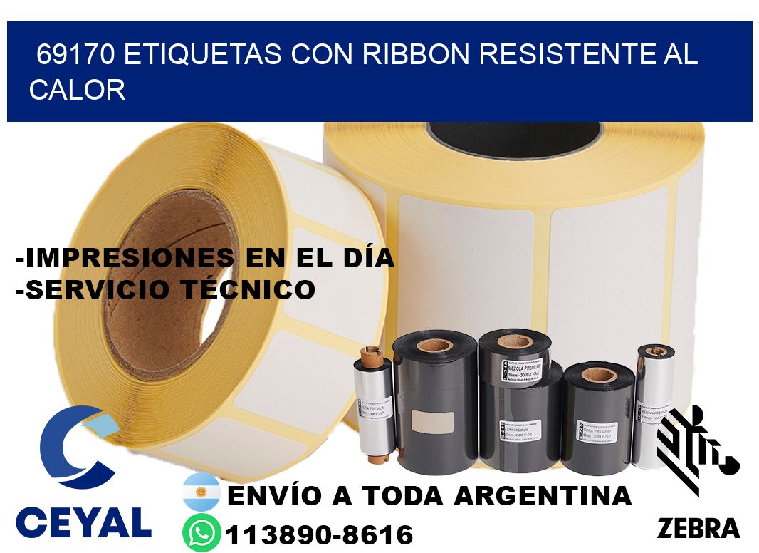 69170 etiquetas con ribbon resistente al calor