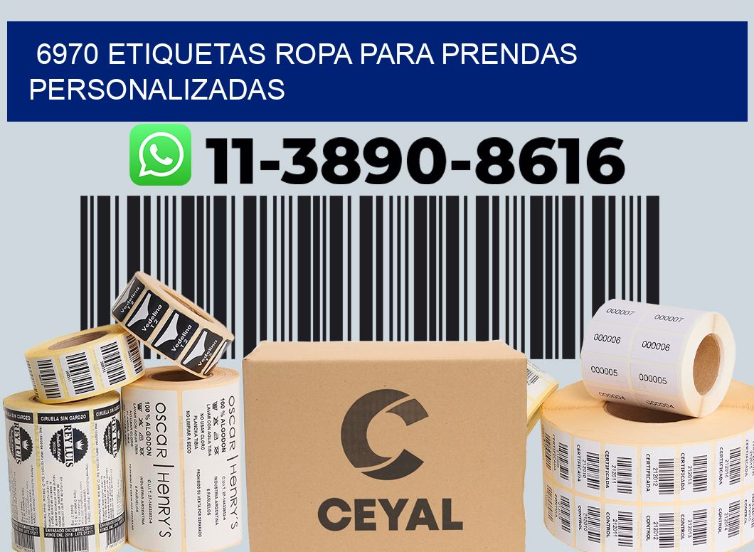 6970 Etiquetas ropa para prendas personalizadas
