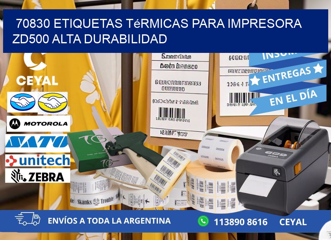 70830 etiquetas térmicas para impresora zd500 alta durabilidad