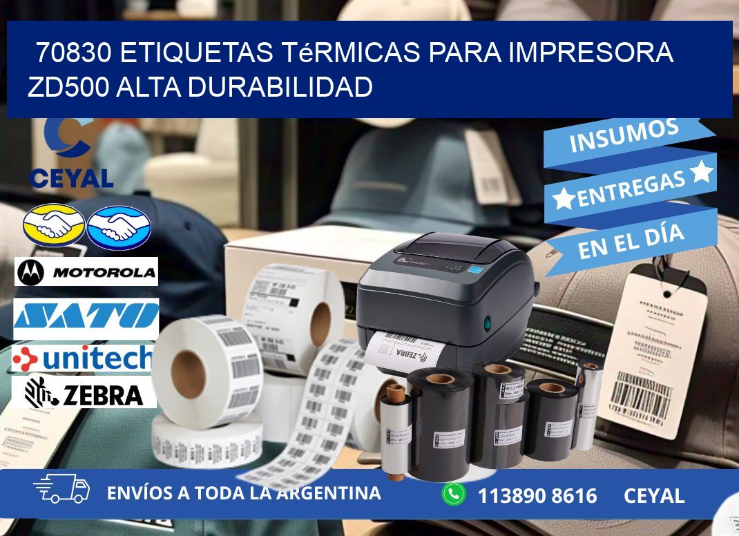 70830 etiquetas térmicas para impresora zd500 alta durabilidad
