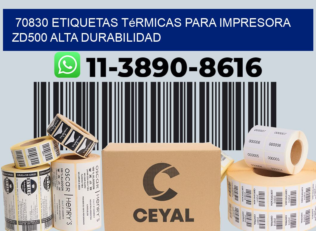 70830 etiquetas térmicas para impresora zd500 alta durabilidad