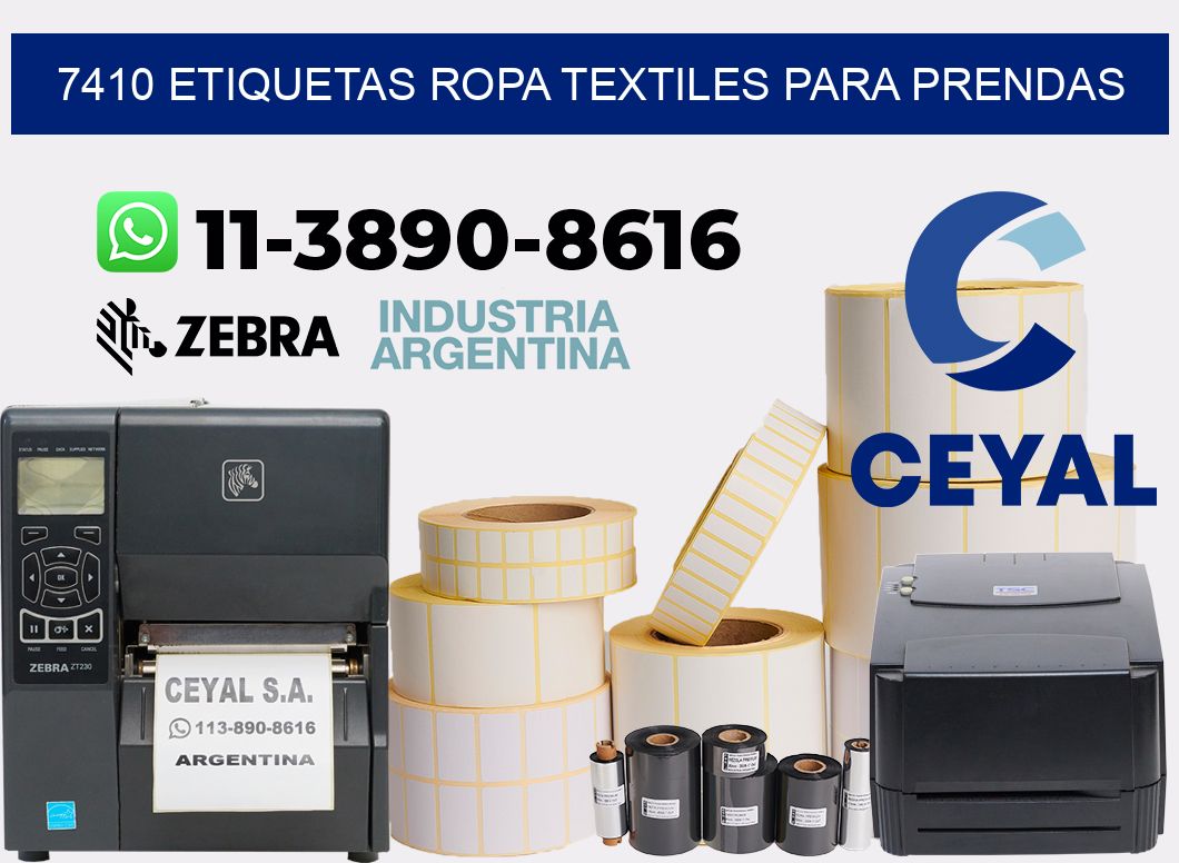 7410 Etiquetas ropa textiles para prendas