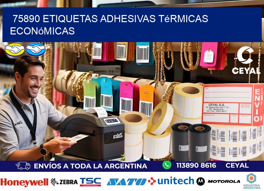 75890 etiquetas adhesivas térmicas económicas
