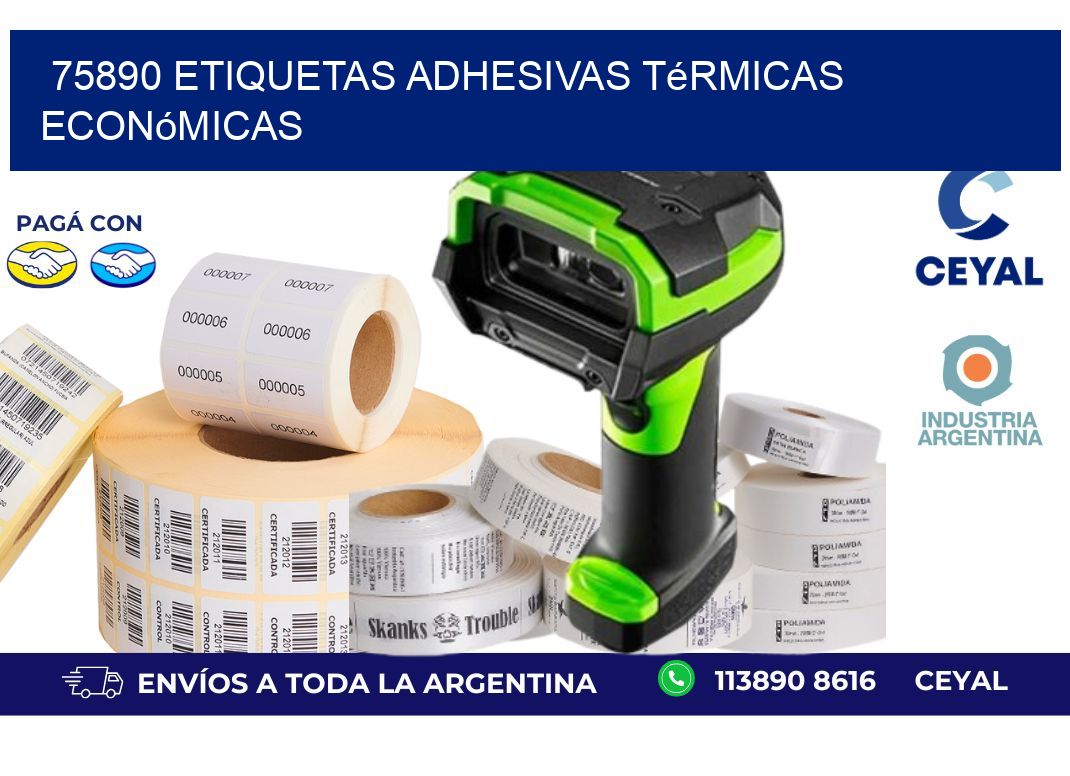 75890 etiquetas adhesivas térmicas económicas