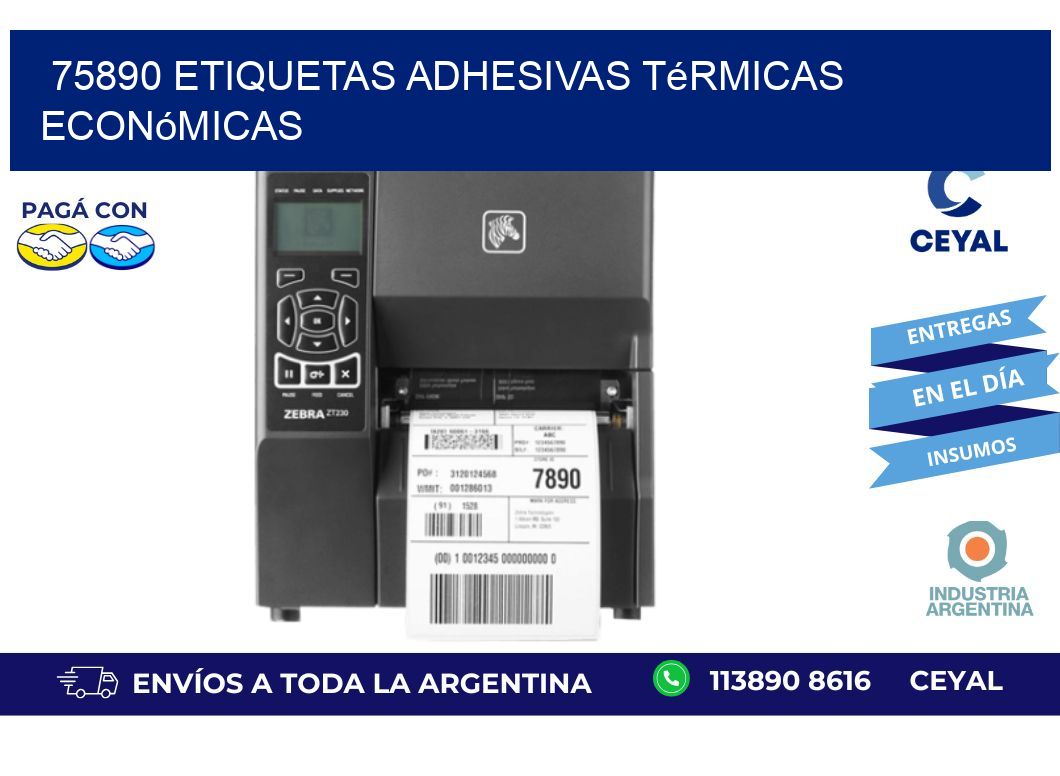 75890 etiquetas adhesivas térmicas económicas
