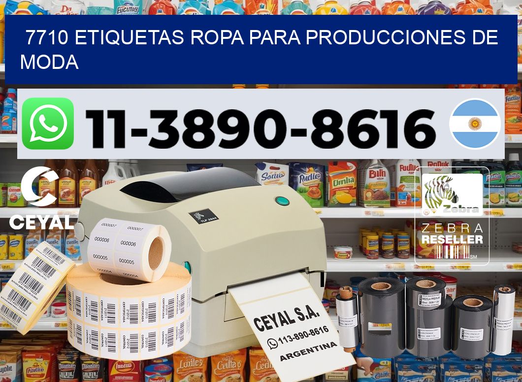 7710 Etiquetas ropa para producciones de moda