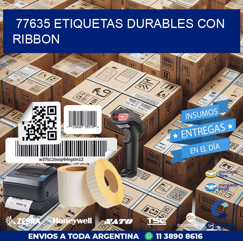 77635 etiquetas durables con ribbon