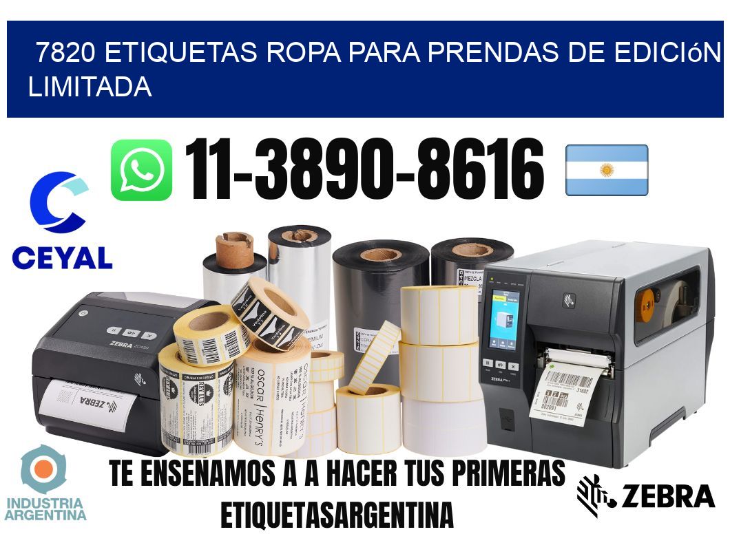 7820 Etiquetas ropa para prendas de edición limitada