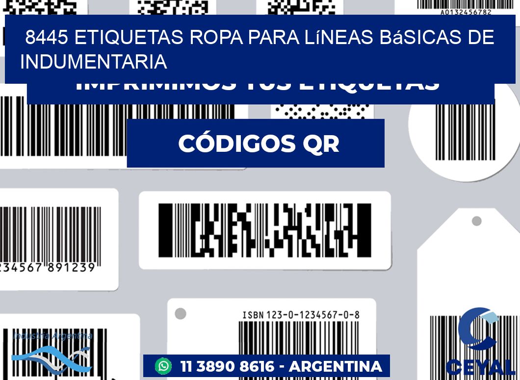 8445 Etiquetas ropa para líneas básicas de indumentaria