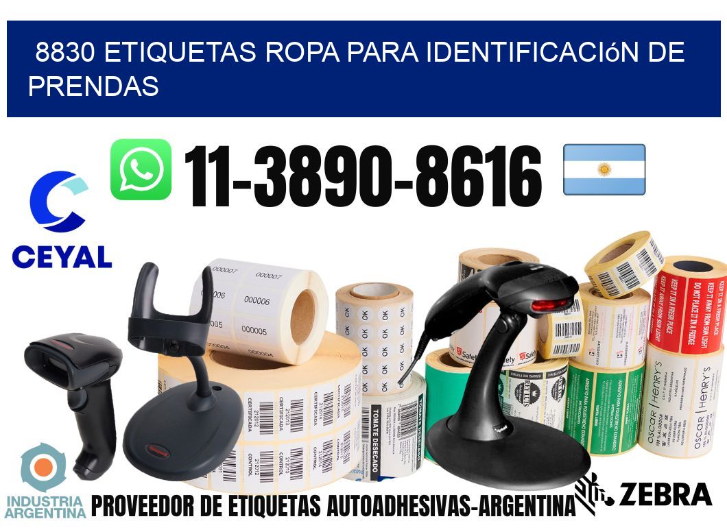 8830 Etiquetas ropa para identificación de prendas
