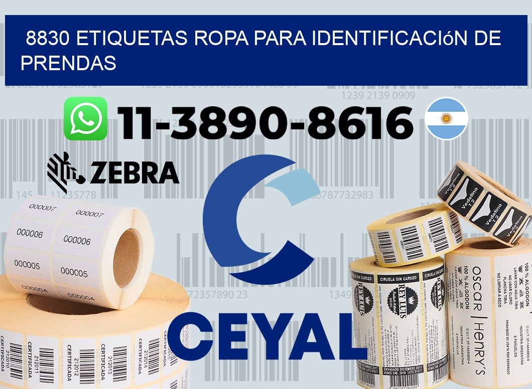 8830 Etiquetas ropa para identificación de prendas
