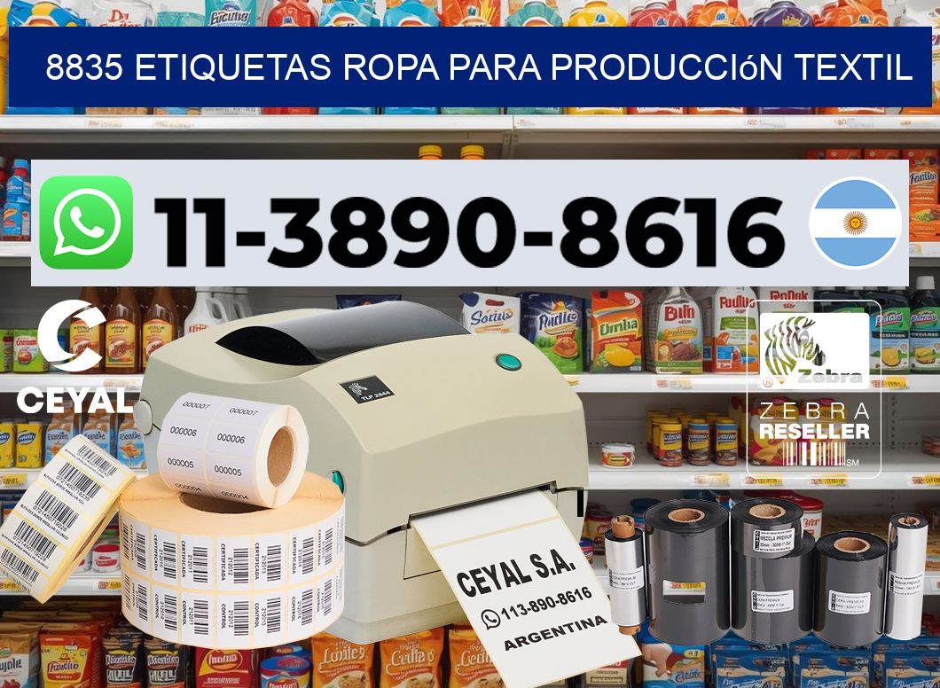 8835 Etiquetas ropa para producción textil