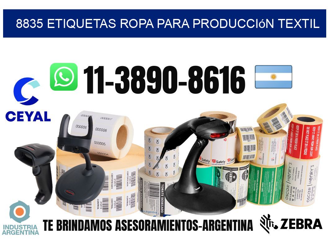 8835 Etiquetas ropa para producción textil