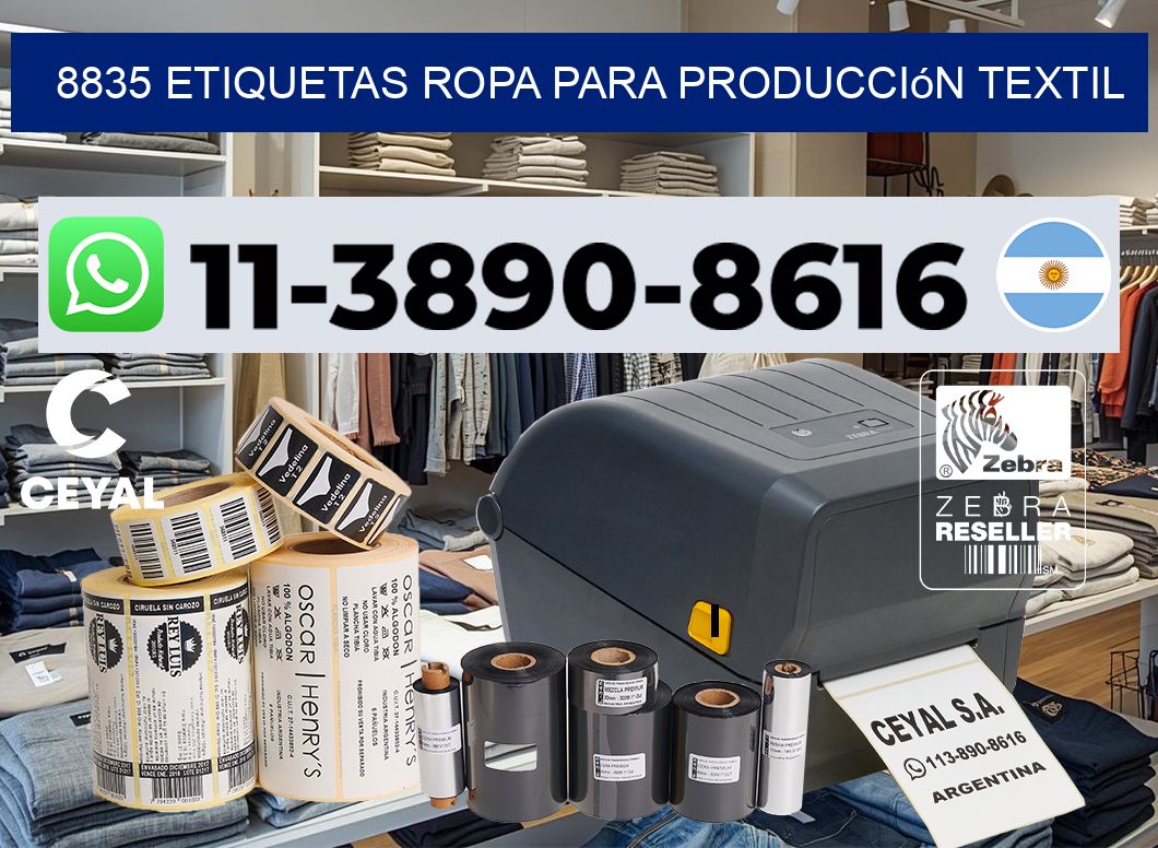 8835 Etiquetas ropa para producción textil