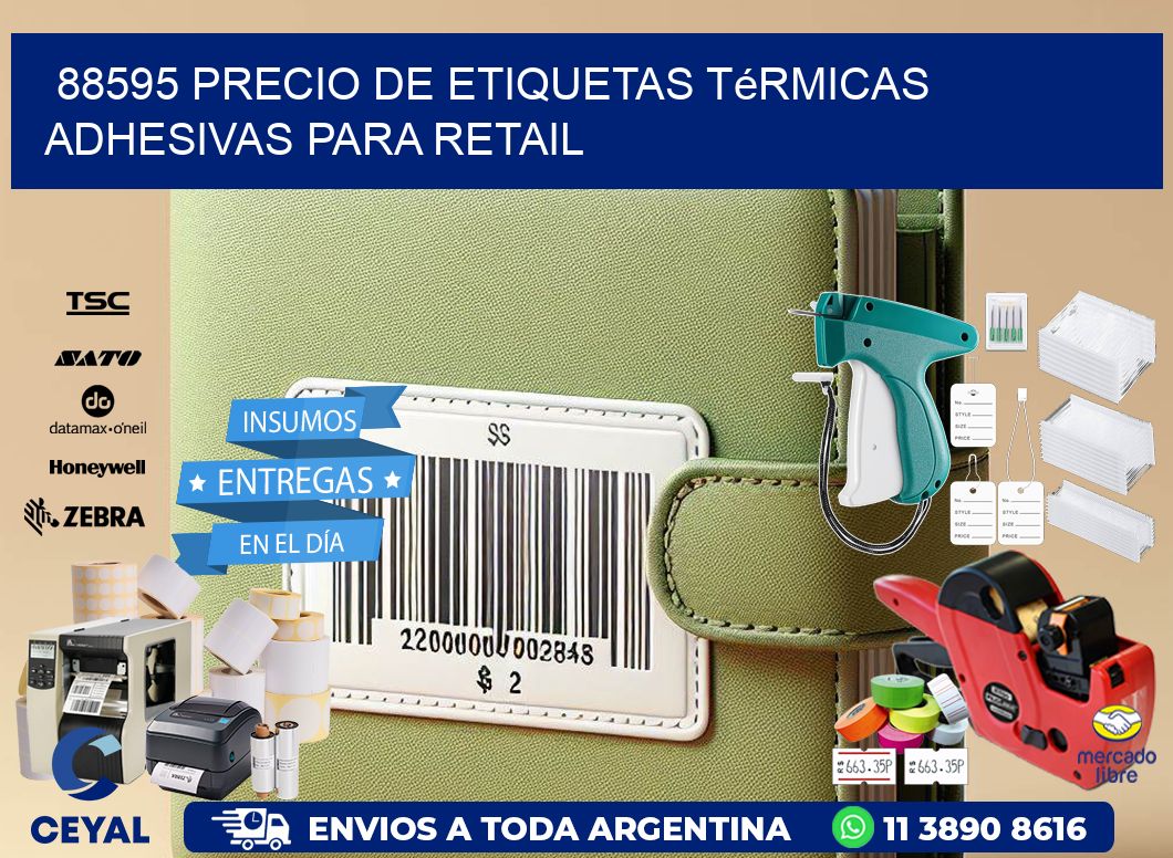 88595 precio de etiquetas térmicas adhesivas para retail