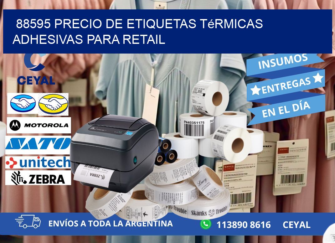 88595 precio de etiquetas térmicas adhesivas para retail