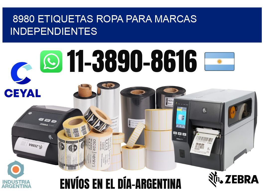 8980 Etiquetas ropa para marcas independientes