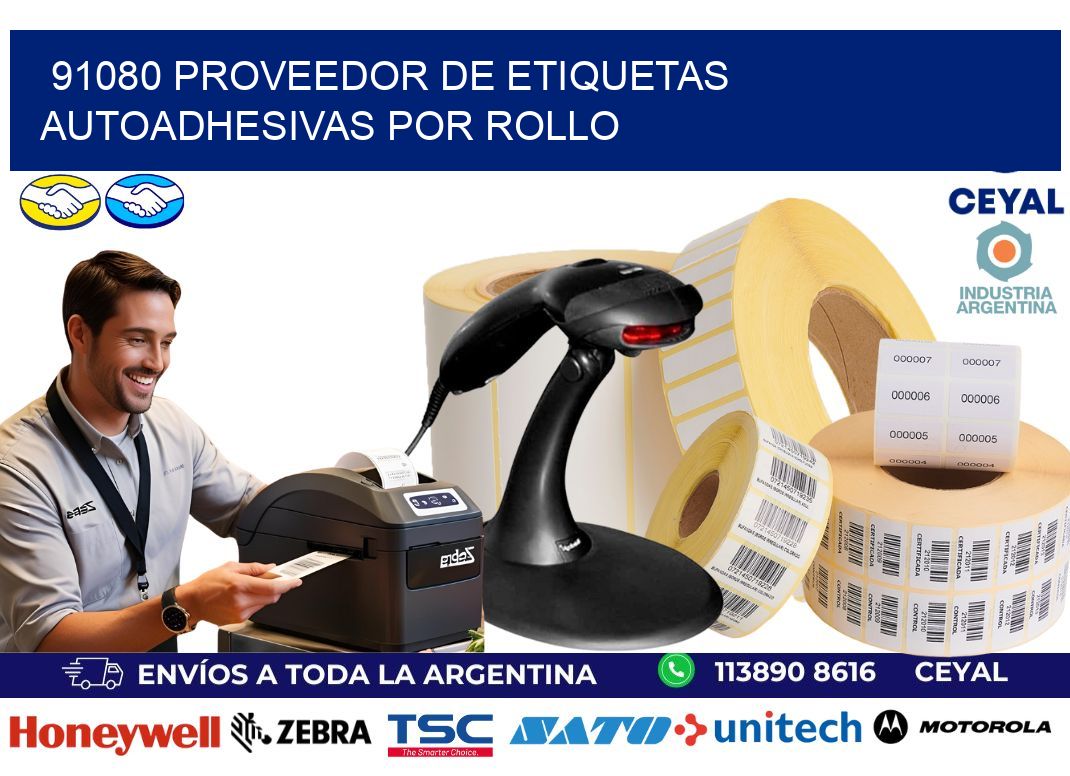91080 proveedor de etiquetas  autoadhesivas por rollo