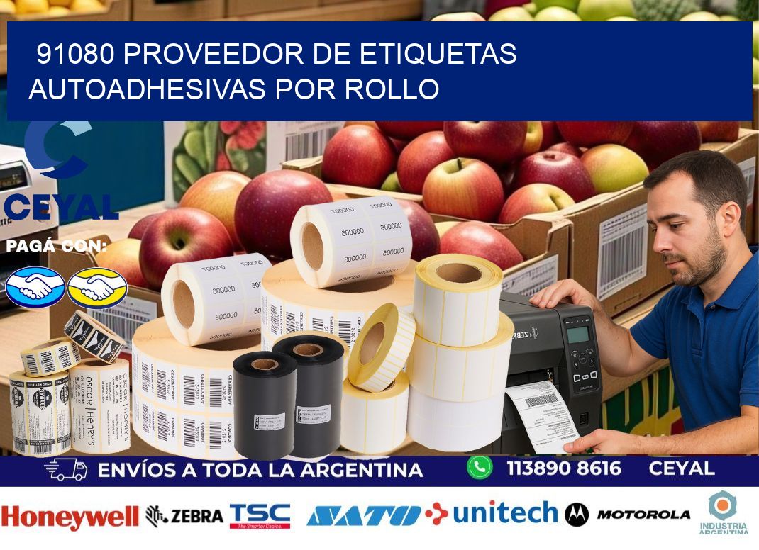 91080 proveedor de etiquetas  autoadhesivas por rollo
