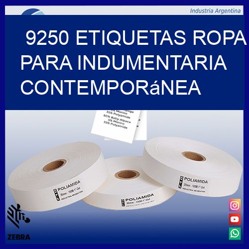 9250 Etiquetas ropa para indumentaria contemporánea
