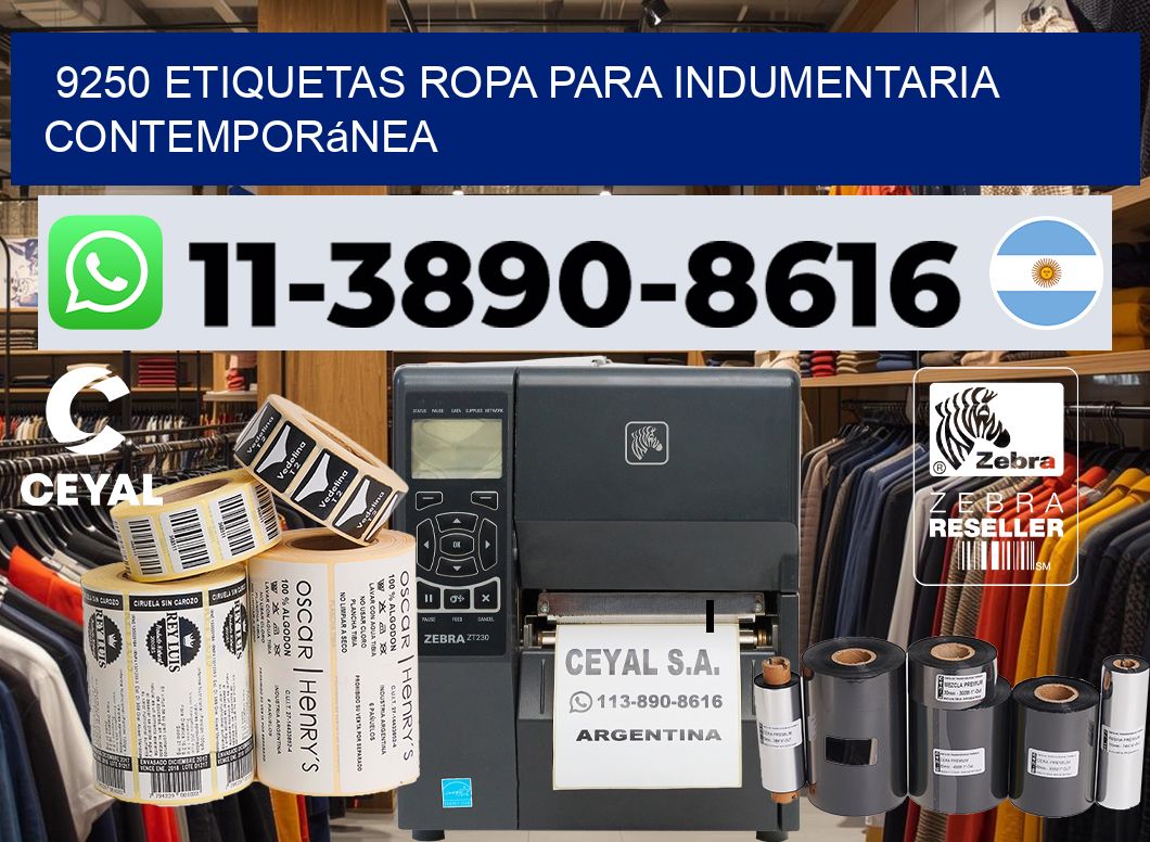 9250 Etiquetas ropa para indumentaria contemporánea