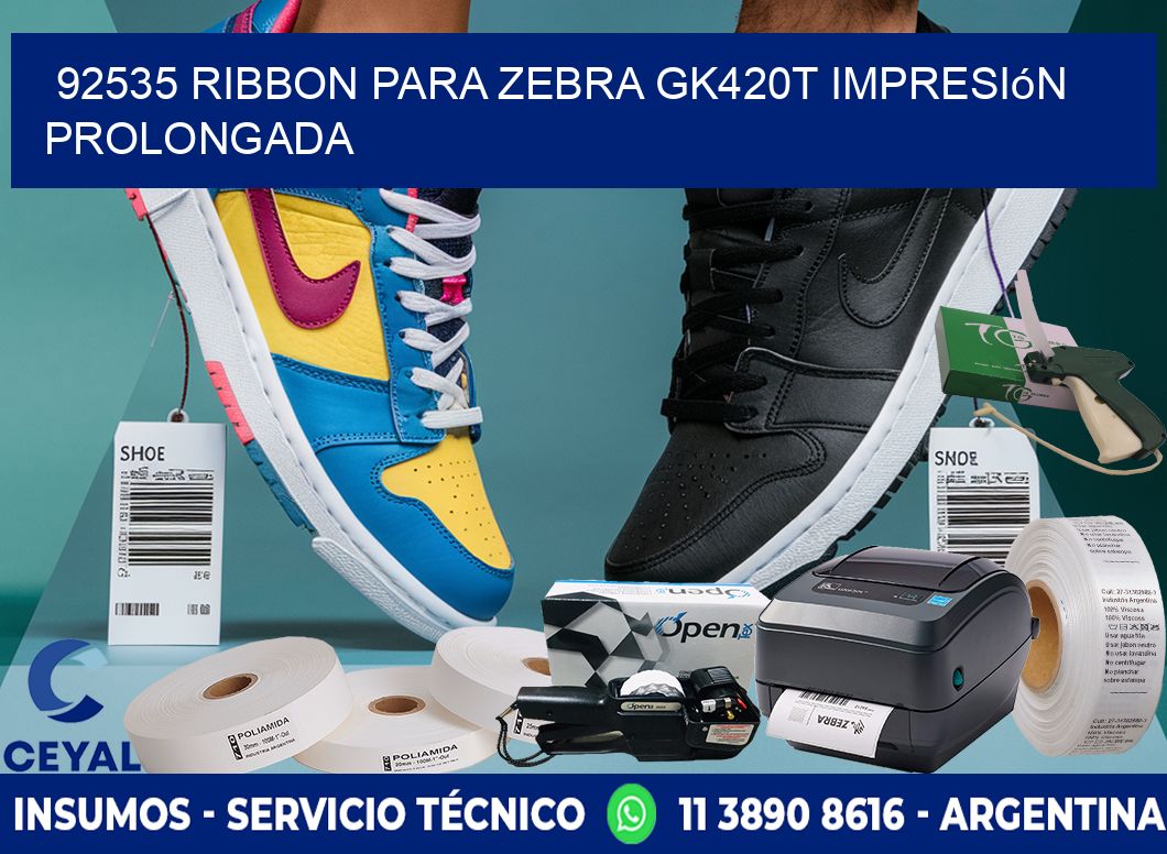 92535 ribbon para zebra gk420t impresión prolongada