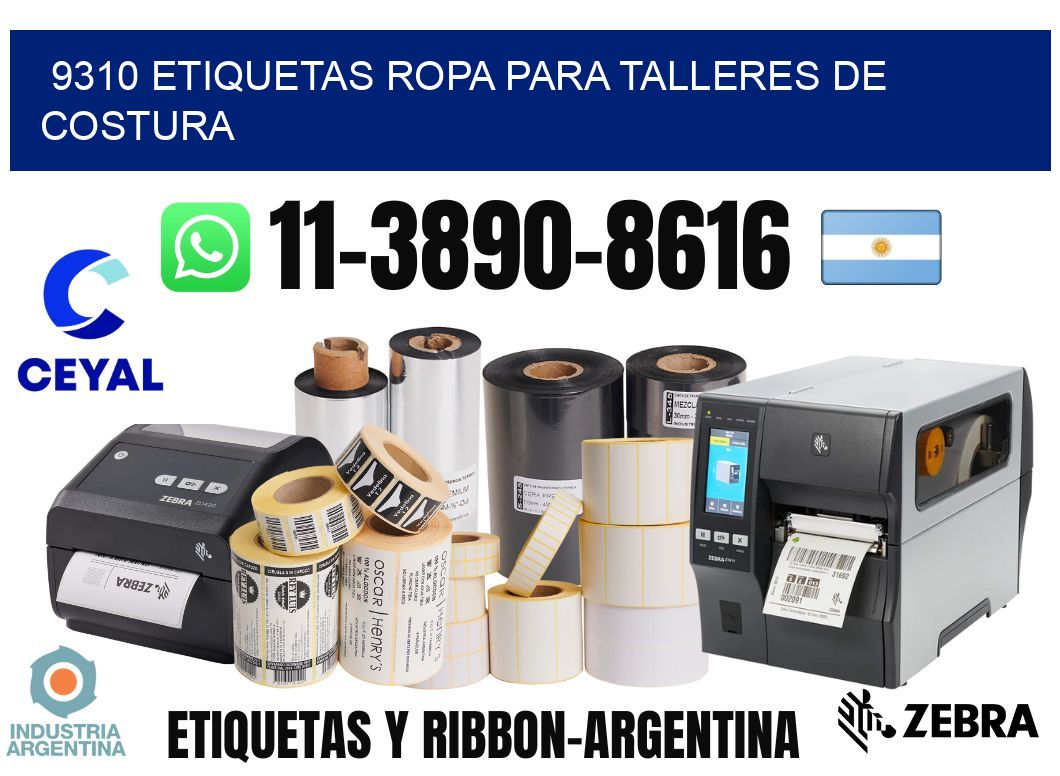 9310 Etiquetas ropa para talleres de costura