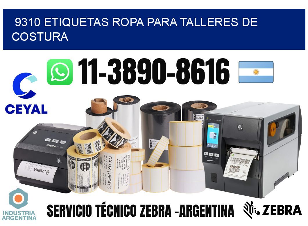 9310 Etiquetas ropa para talleres de costura