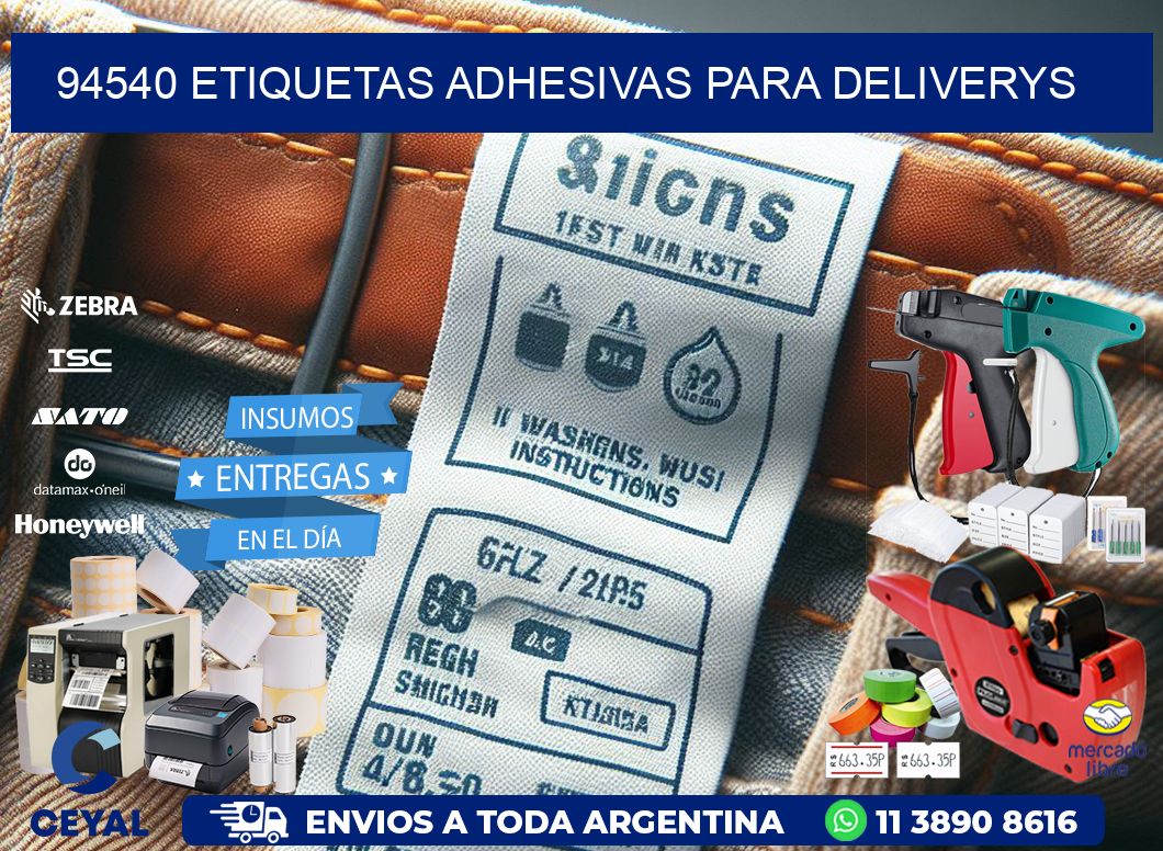 94540 etiquetas adhesivas para deliverys