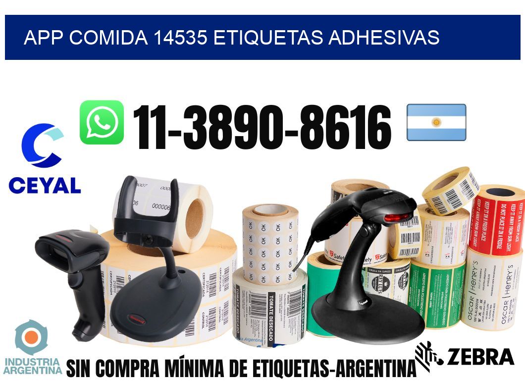 App comida 14535 etiquetas adhesivas