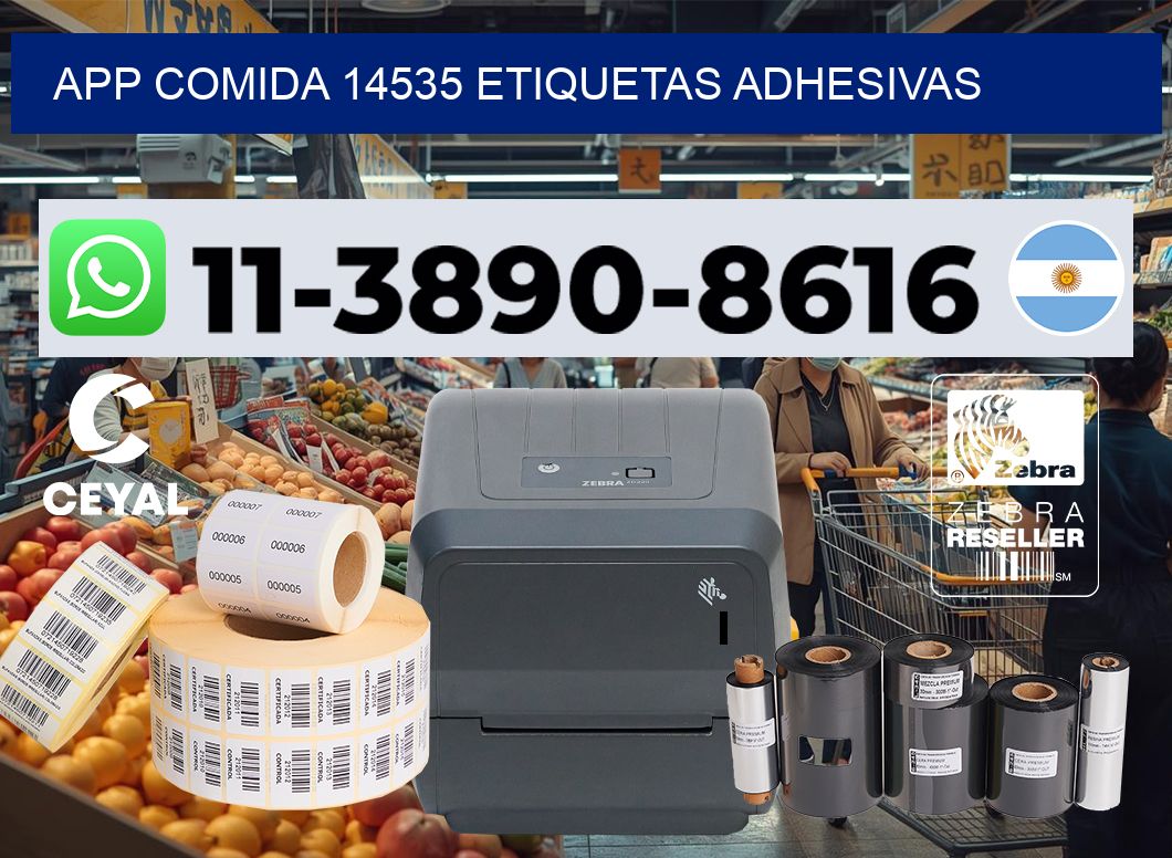 App comida 14535 etiquetas adhesivas