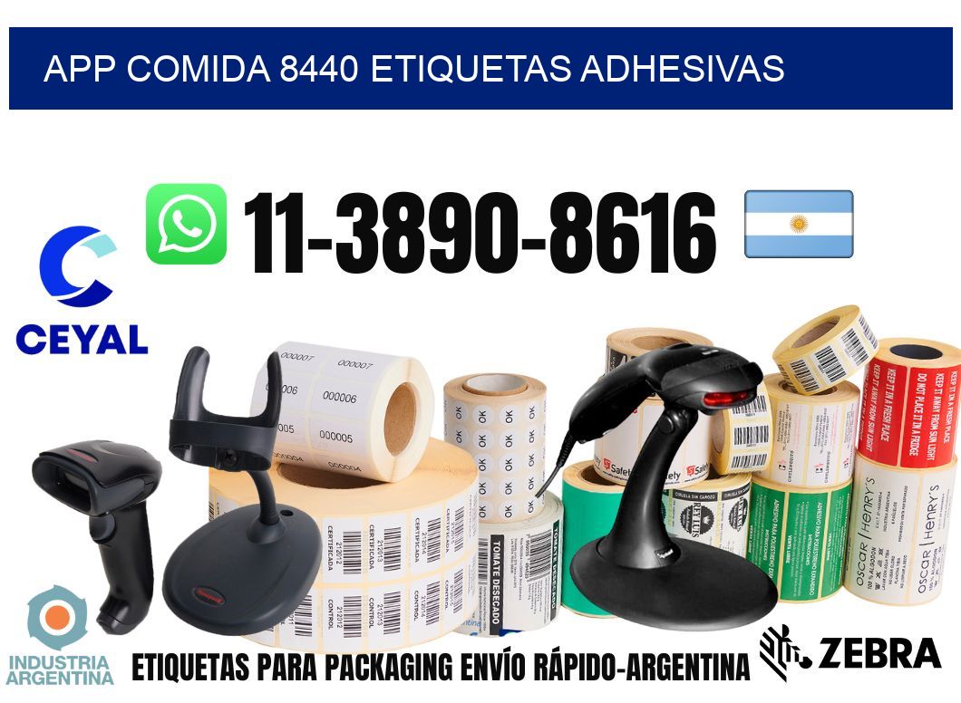 App comida 8440 etiquetas adhesivas