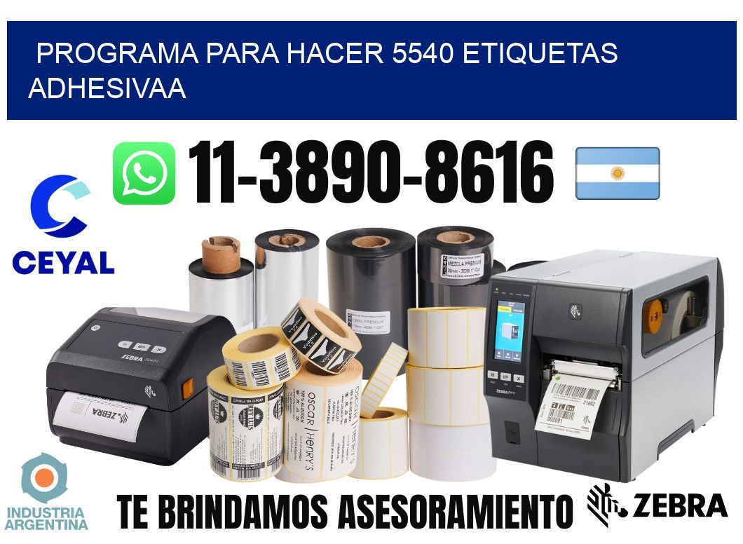 Programa para hacer 5540 etiquetas adhesivaa