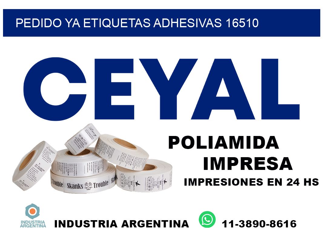 pedido ya etiquetas adhesivas 16510