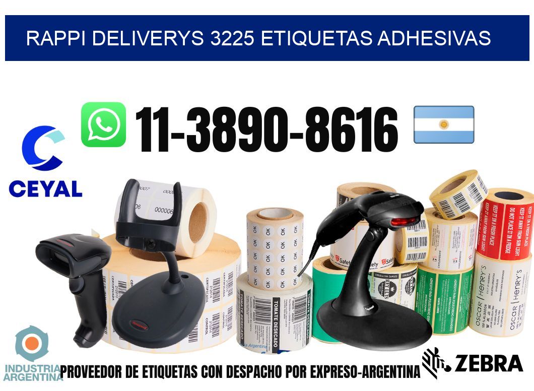 rappi deliverys 3225 etiquetas adhesivas