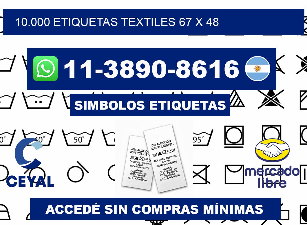 10.000 ETIQUETAS TEXTILES 67 x 48