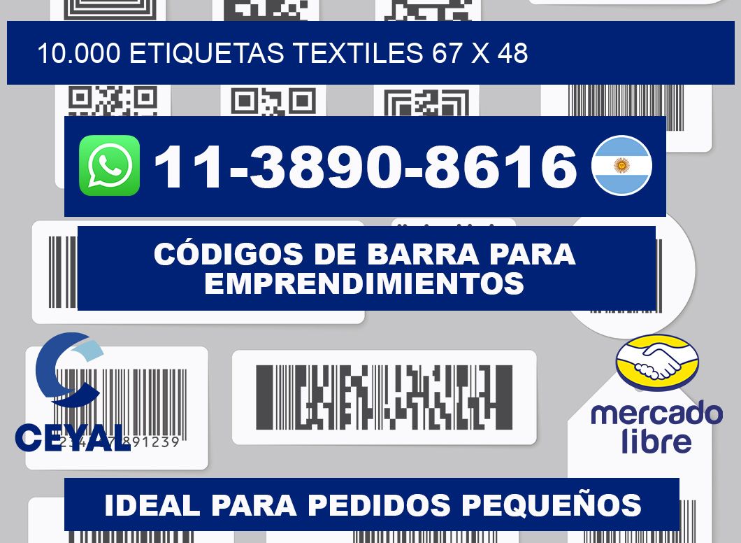 10.000 ETIQUETAS TEXTILES 67 x 48