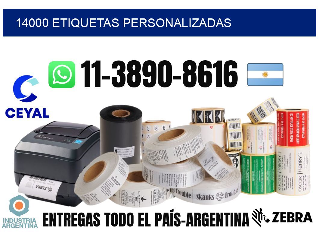 14000 etiquetas personalizadas