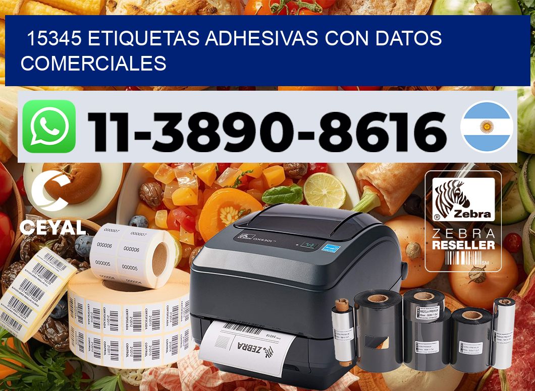 15345 Etiquetas adhesivas con datos comerciales