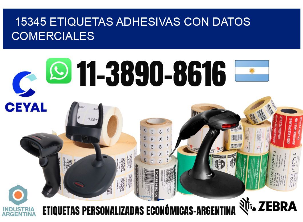 15345 Etiquetas adhesivas con datos comerciales