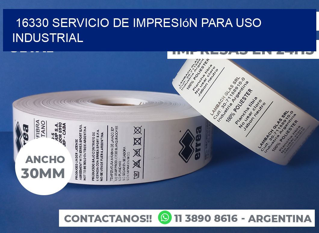 16330 Servicio de impresión para uso industrial