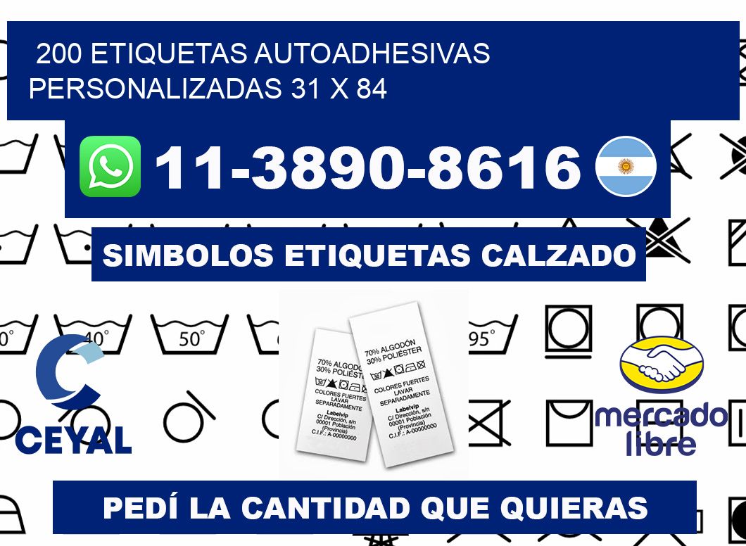 200 Etiquetas autoadhesivas personalizadas 31 x 84