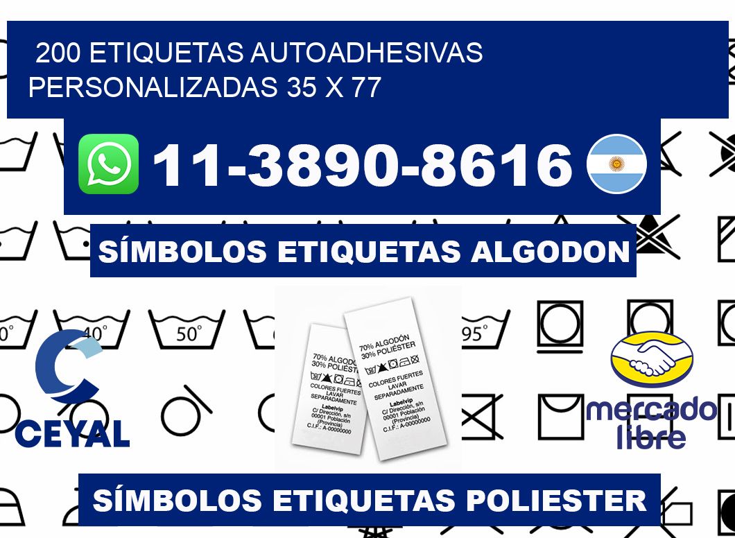 200 Etiquetas autoadhesivas personalizadas 35 x 77