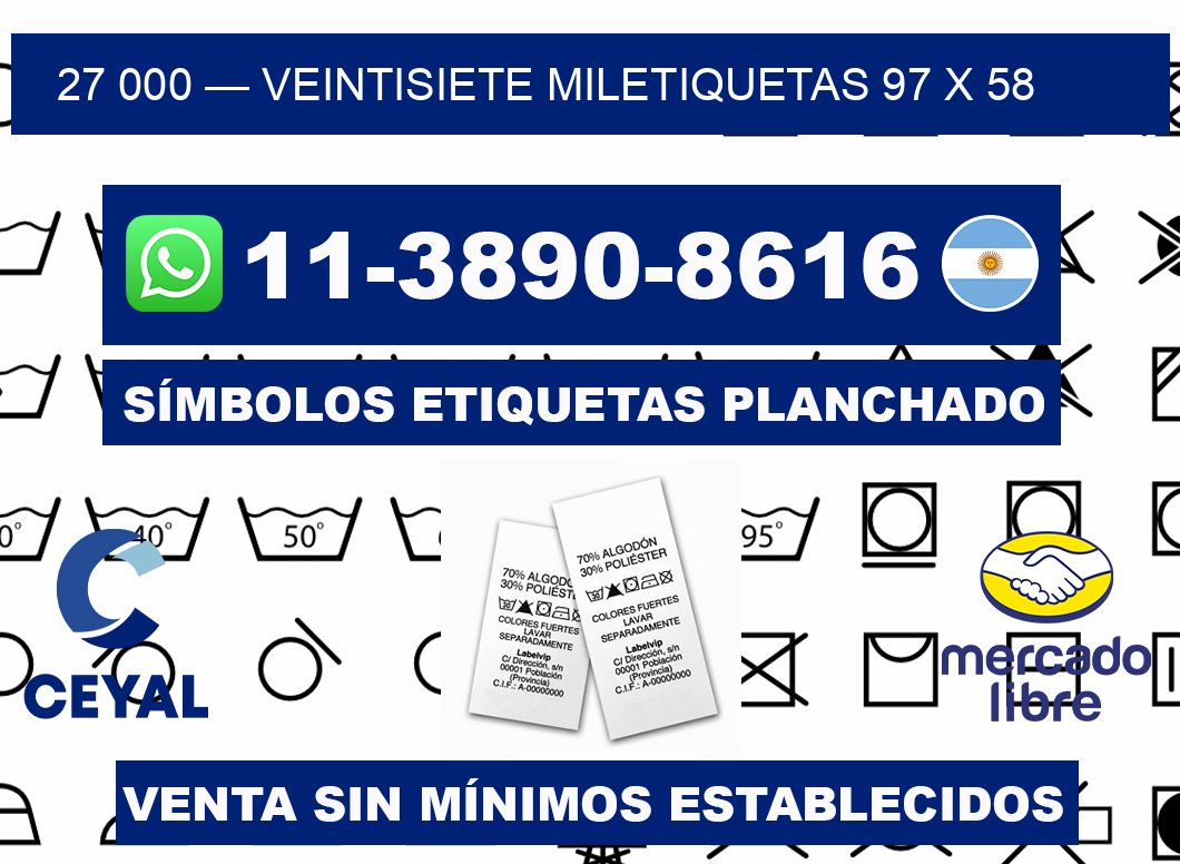 27 000 — veintisiete miletiquetas 97 x 58